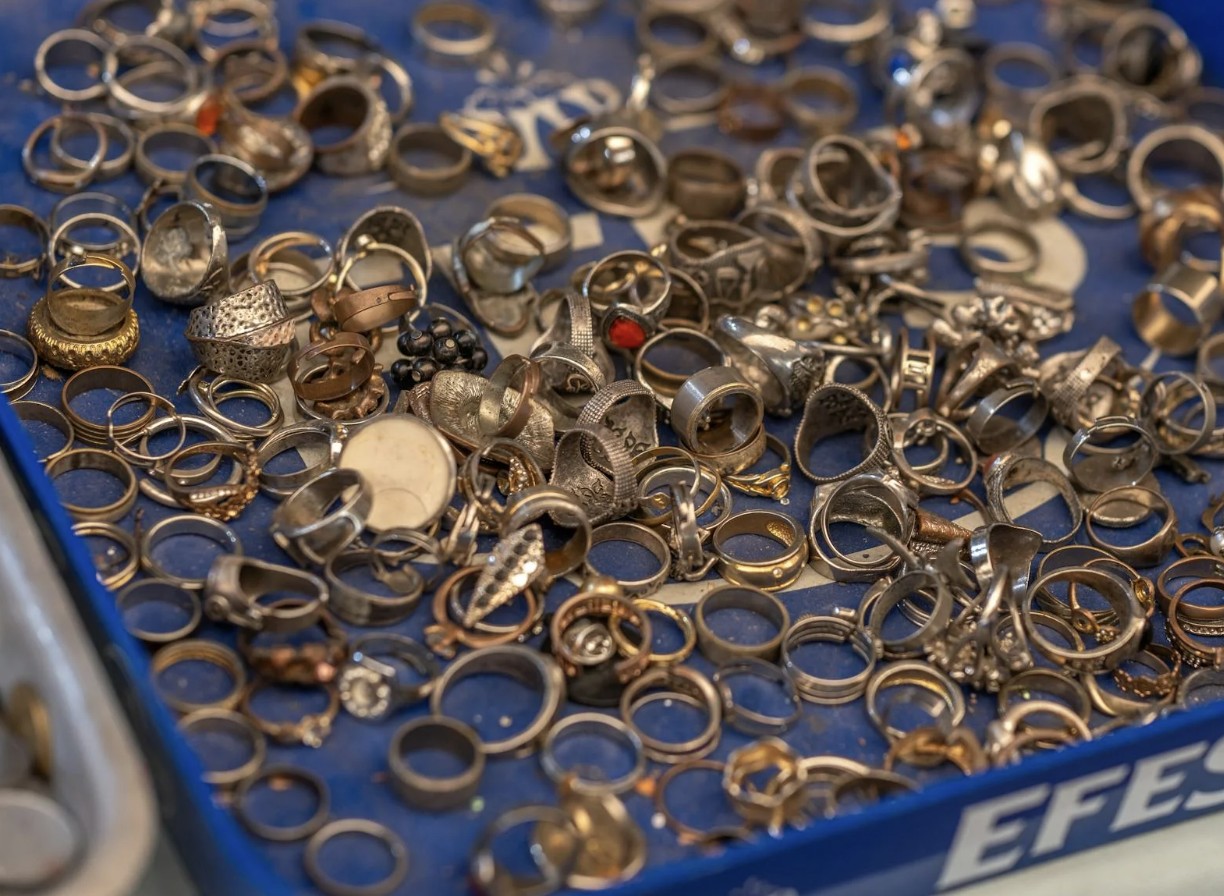 Viele alte Münzen auf einer dunklen Unterlage